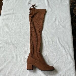 Dream Pairs Laurence Brown Suede Over the Knee Boots with zipper Women's 8.5 NWT